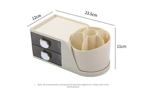 Detalle del organizador de maquillaje con medidas 23,5x12x11cm y tiradores de osito