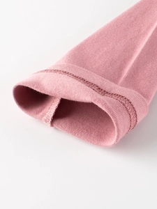 Pink cotton long sleeve t-shirt for girls featuring premium double-needle stitching cuffs