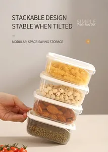 Stackable transparent food storage containers for pantry organization and dry food