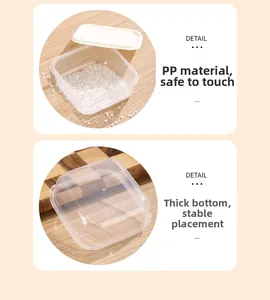 Close-up of thick durable bottom and clear PP material of the food storage container