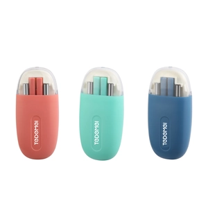 Portable 304 stainless steel cutlery set with storage box in three vibrant colors