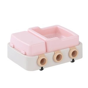 Pink and grey creative truck-shaped silicone ice mold with minimalist design on white background
