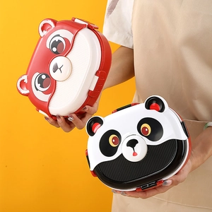 Cartoon Bär und Panda Bento-Boxen für Kinder mikrowellengeeignet mit Seitenverschlüssen