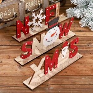 Decorazione Da Tavolo Con Lettere Di Legno Di Natale Insegne Noel Snow Xmas Con Babbo Natale Fiocco Di Neve Per Casa