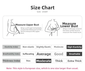 Gedetailleerde maattabel voor yoga sportvest met meetinstructies en stofspecificaties
