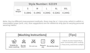 Guía de tallas detallada y especificaciones de peso para leggings de yoga de mujer