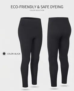 Front and back view of high-waisted black yoga leggings with butt-lifting effect