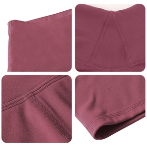 High-waisted yoga shorts in dusty rose with premium four-needle six-thread stitching detail