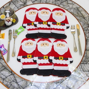 Set di 6 portaposate a forma di Babbo Natale per decorazione tavola natalizia
