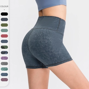 Women High Waist Tummy Control Yoga Shorts Camouflage Leopard Print Quick Dry Workout Gym Athletic Running Bottoms