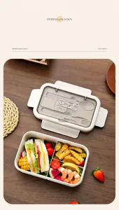 Boîte à lunch compartimentée avec set de couverts pour repas sains et frais