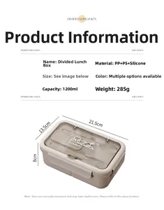 Détail de boîte bento 1200ml avec rangement couvert et joint silicone hermétique