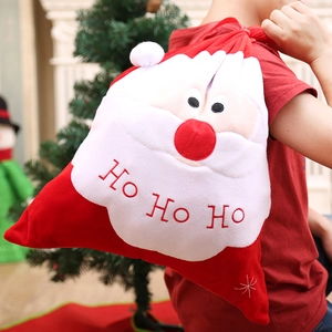 Grande Sacco di Babbo Natale Regalo in Velluto Dorato Rosso Sacchetto con Coulisse per Caramelle Decorazione Festa Casa