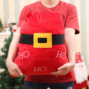 Grande sacco regalo di Babbo Natale in velluto rosso con scritta HO HO HO per decorazioni