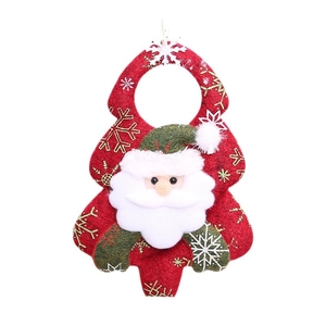 Christmas tree hanging ornament with 3D Santa Claus figure in red non-woven felt fabric