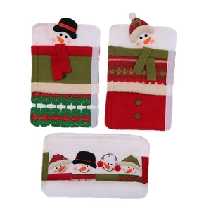 Juego de fundas navideñas para tiradores de nevera con diseño de muñeco de nieve