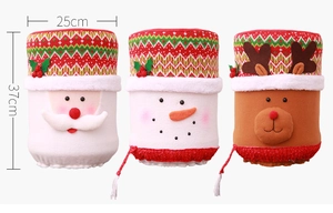 Christmas water dispenser cover set with Santa, snowman and deer motifs, size 37x25cm