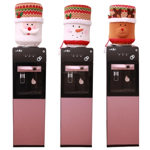 Christmas water dispenser dust covers featuring Santa, Snowman, and Reindeer designs
