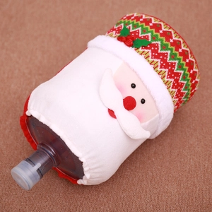 Christmas water dispenser cover with 3D Santa Claus design for festive home decor