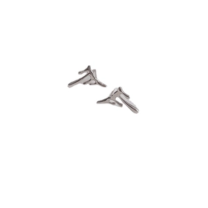 Minimalist S925 sterling silver lava drop earrings with polished liquid metal design