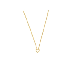 Elegante vergoldete S925 Silberhalskette mit hohlem Herzanhänger und funkelnden Diamanten