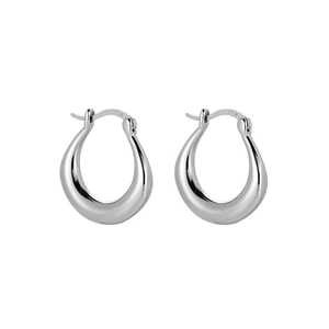 Boucles d'oreilles créoles gouttes en argent sterling S925 avec finition polie miroir