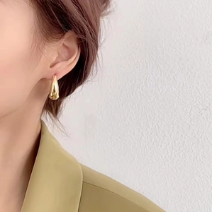 Geometric Oval Chunky Hoop Earrings Copper Polished Mirror Finish Minimalist Personalized Fashion Jewelry For Women