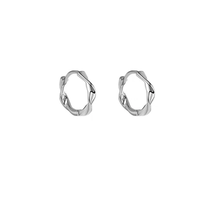 Modern S925 sterling silver Mobius hoop earrings with a sleek twisted lava design