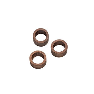 Set of three handcrafted dark walnut wood napkin rings with natural grain finish