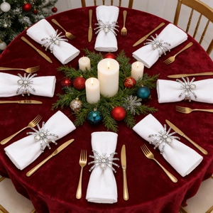 Silver spider napkin rings with crystal rhinestones for Halloween table decoration