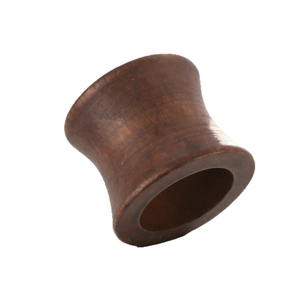 Minimalist wooden napkin ring made of dark sandalwood for elegant European dining table decor