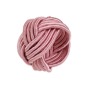 Handcrafted pink velvet pumpkin napkin ring with woven silk texture for elegant table settings