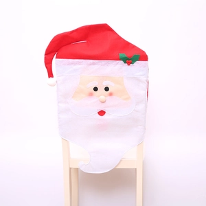 Christmas Santa Claus chair covers made of red and white non-woven fabric for dining decor