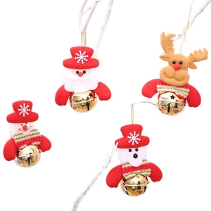 Set di campanelli natalizi con pupazzi di Babbo Natale, renna e pupazzo di neve