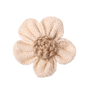 Handmade raffia sunflower napkin ring with natural jute petals for elegant table setting