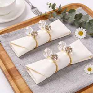 Serviettenringe Kristallkugel Strass Metall Serviettenhalter Für Hochzeit Bankett Tischdekoration Elegant Luxus