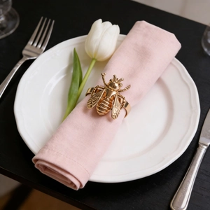 Bienen Serviettenringe Zinklegierung Metall Serviettenschnallen Gold Galvanisierte Insektenform Tischdekorationen