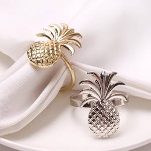 Pineapple Napkin Rings Metal Alloy Gold Silver Fruit Shape Table Decoration For Wedding Dinner Party Elegant
