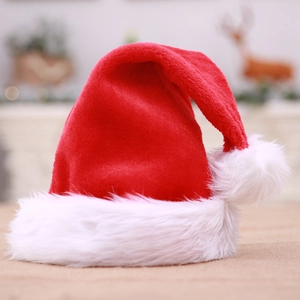 Adult Plush Christmas Hat Red And White Santa Claus Hat With Soft Fuzzy Trim And Top Pom Pom For Festive Holiday Party Decorations