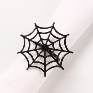 Halloween Serviettenring schwarzes Spinnennetz für festliche Tischdekoration