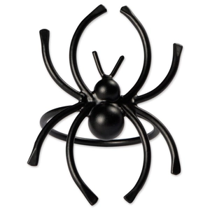 Halloween Spider Napkin Ring Alloy Metal Glossy Black Gothic Themed Holiday Table Decoration Party Accessories