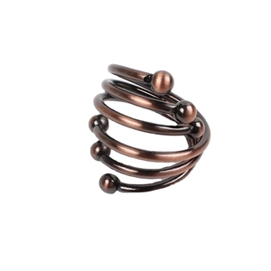 Classic Nordic spiral gold napkin ring with multi-layer beads for wedding and hotel decor