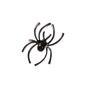 Lustrous black spider napkin ring accessory for elegant Halloween table decor setting