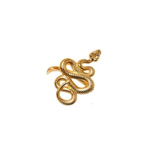 Rond de serviette doré en forme de serpent avec texture d'écailles pour décor de table