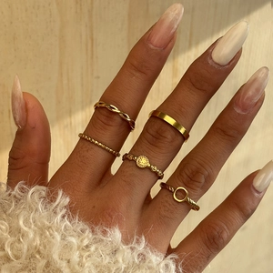 Geometric Stainless Steel Open Rings Stackable Minimalist Aesthetic Electroplated Fashion Jewelry Accessories For Women