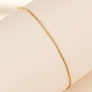 Bracelet de cheville élégant en acier inoxydable plaqué or 18 carats pour femme