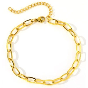 Bracciale a catena spessa in oro vintage con design a graffetta regolabile da donna