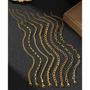 Various styles of gold stainless steel chunky chain necklaces and bracelets with lobster clasps