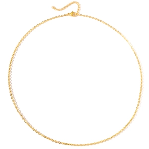 Minimalist gold stainless steel snake chain necklace with lobster clasp in a circular layout