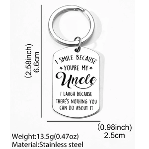 Custom engraved stainless steel military tag keychain for men with product dimensions
